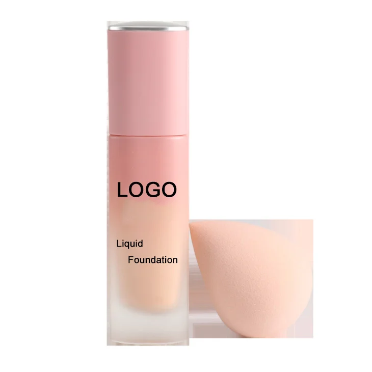 Private Label Professional supplier cosmetic makeup foundation cream delicate glossy water Brightening makeup liquid  foundation