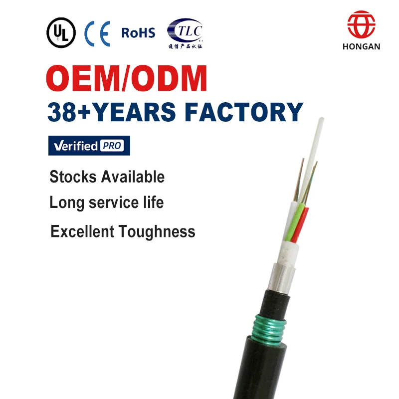 Hongan outdoor GYFTA53 Wholesale high-strength FRP G652D 120 CORE fiber optic cable For ducts