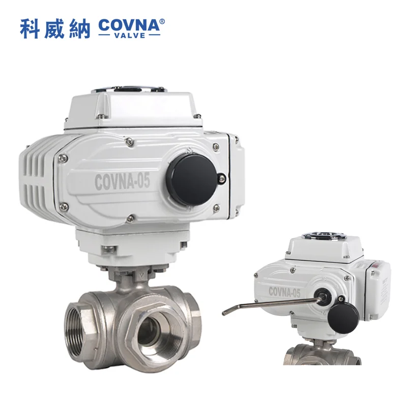 Covna приводом шаровые клапаны из нержавеющей стали 304 3/4 дюйма l тип Электрический привод с тремя режимами вкл/выкл шаровой клапан