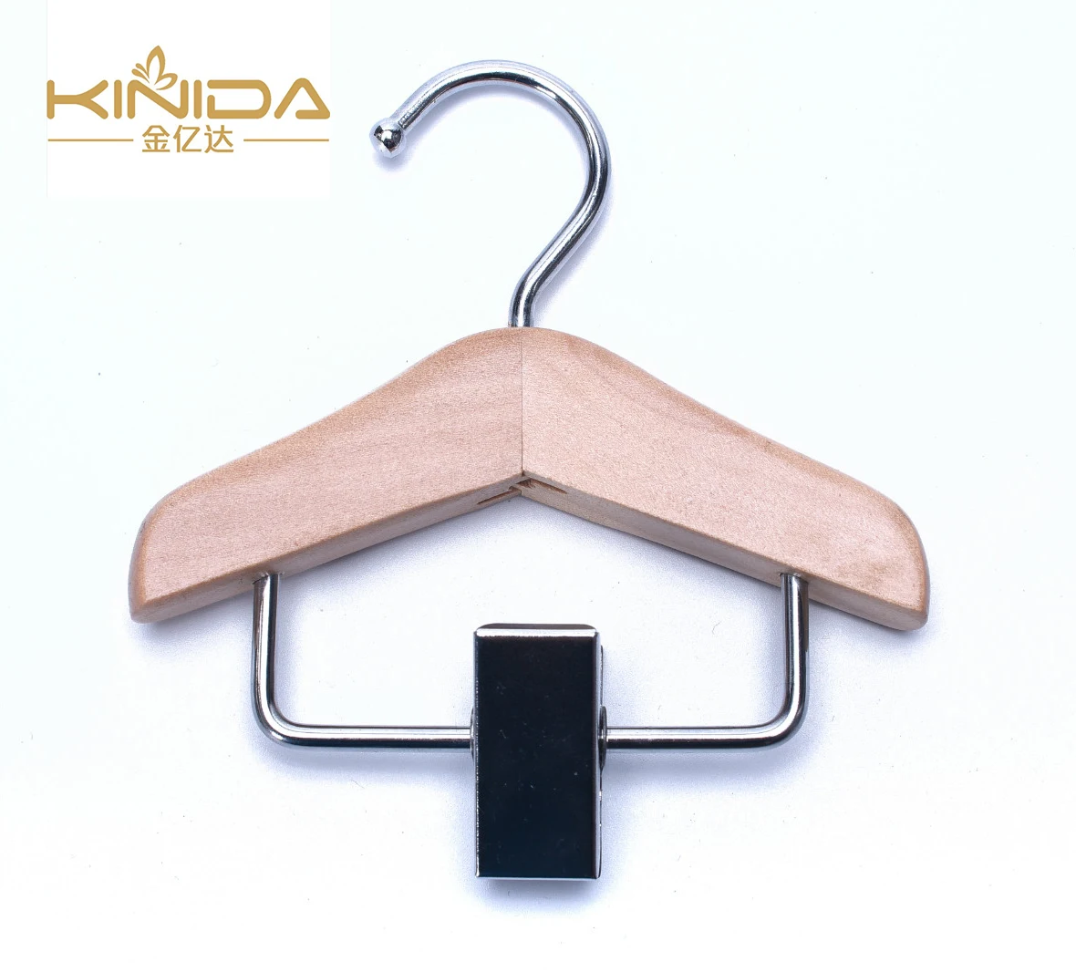 
 Недорогая Нескользящая деревянная вешалка для короткой одежды KINIDA OEM, оптовая продажа  