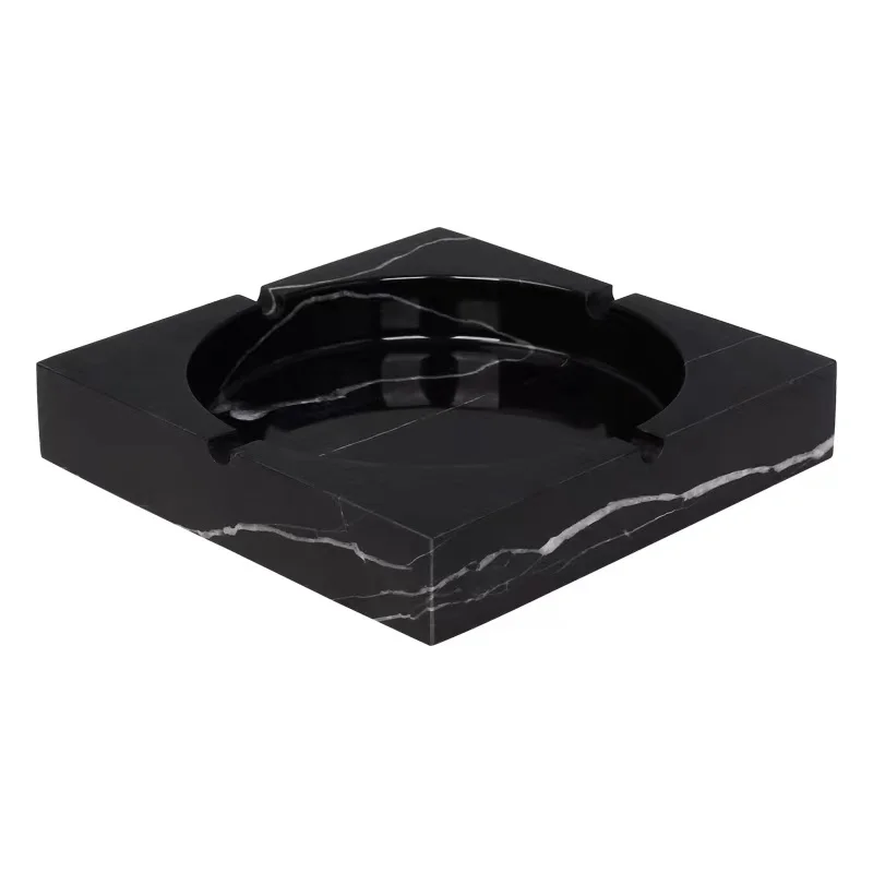 Nordic Style Rectangular Square Natural 20X20X4CM Price Cigar Smoking Unique Ashtray for Living Room Table marble ashtray