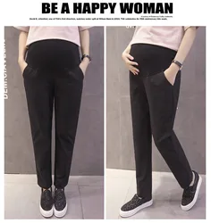 Pure cotton and linen summer casual thin section pregnant women stomach lift pants