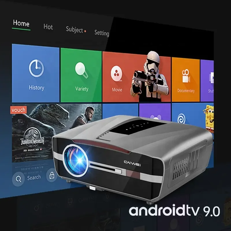 Caiwei Projector support 4k HD LED Cinema Movie lcd Projector Home Theater Movie Projector