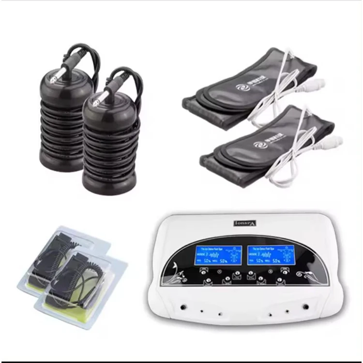 Two people use ionic foot bath detox machine ion cleanse Health care for sleep improvement