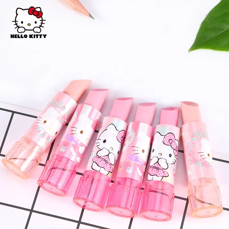 HELLO KITTY LIPSTICK SHAPE ERASER pencil earser set / kids dry erase