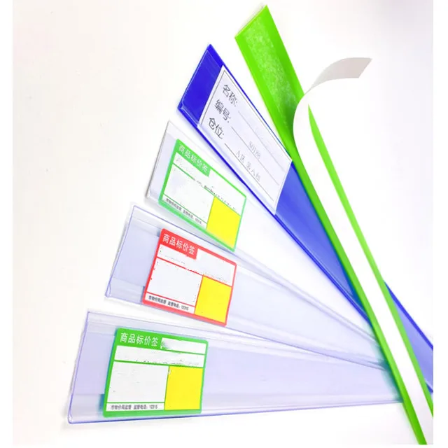 Tag Holder Adhesive Strip Plastic Data Strip For Supermarket Shelves