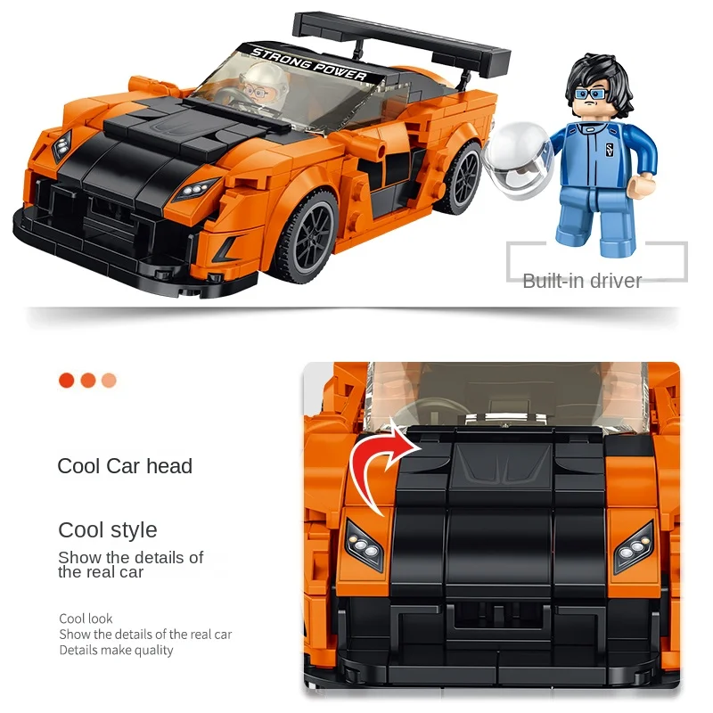 wholesale Panlos 666035 building blocks are  8-grid sports car racing model and small particles are assembled and inse