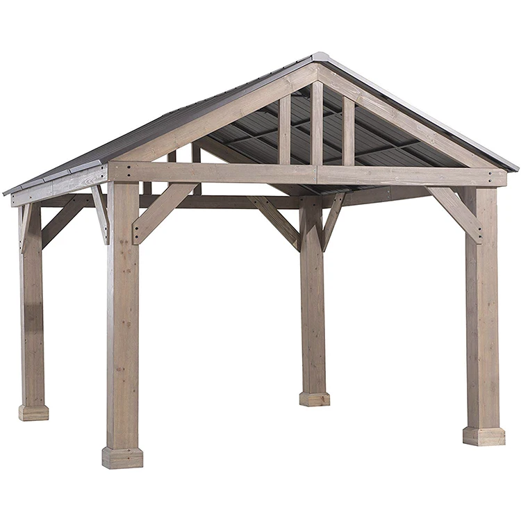 Aluminum Octagonal Pavilion Folding Canopy Garden Outdoor Pavilion Outdoor  Wood All-season gazebo outdoor garden