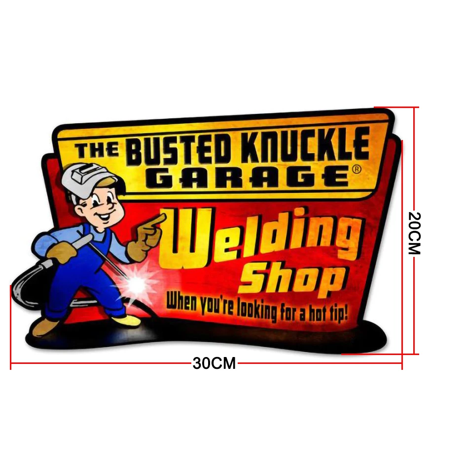 Retro Garage Sign Relief Welding Shop Vintage Metal Sign Embossed Metal Bar Sign 3D Wall Decorative Man Cave Art