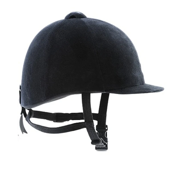 
Horse Riding Helmet Fiber Shell Covered with Velvet Fabric 