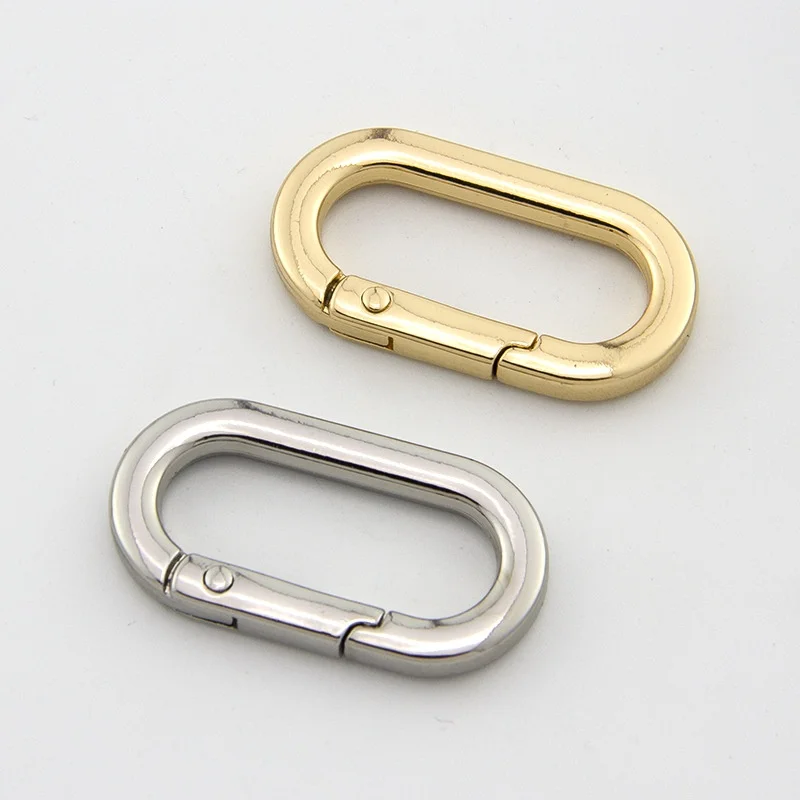 Square Line Flat Wire Doughnut Spring Track-Shaped Spring Buckle Bag Hook Can Print LOGO Hardware Factory Direct Sale