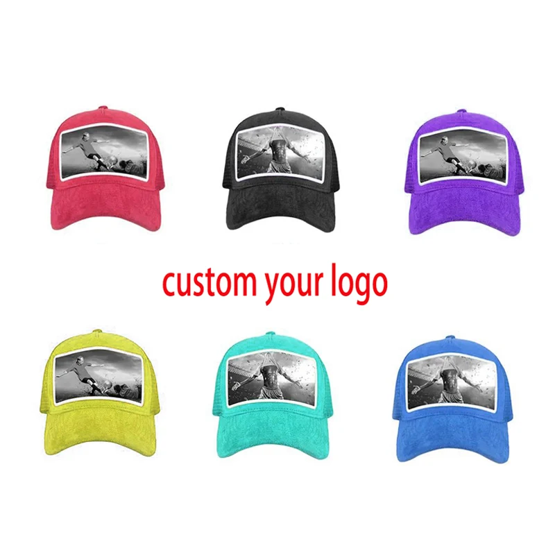 Zg Wholesale Mesh Custom Velvet Trucker Cap 5 Panels Custom Sammet Mossa Patch Embroidery Trucker Hat Velvet Cap With Picture