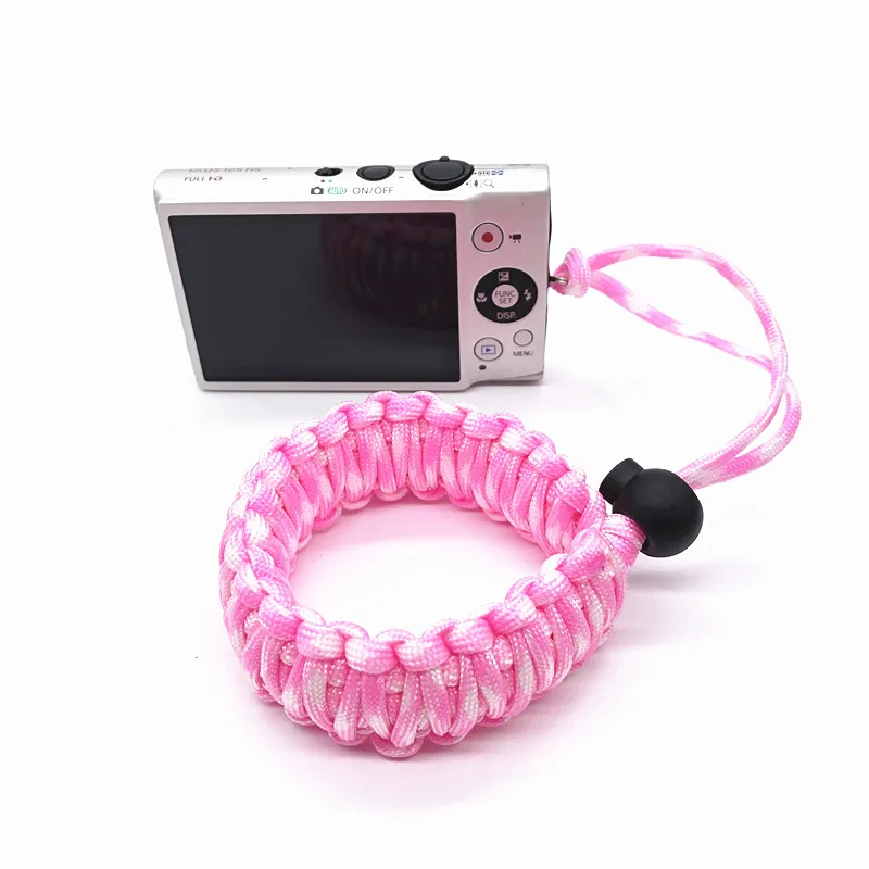 Factory sales cheap paracord camera wrist strap handmade custom bracelet wristband adjustable fit small cameras