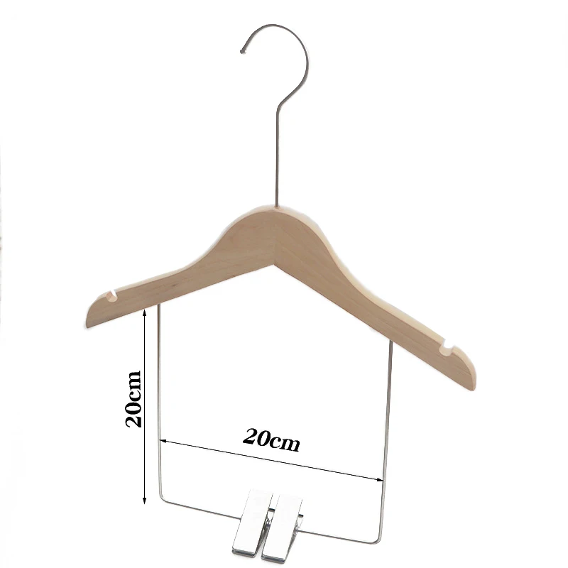Beishite Small Size One Piece Kids Children Hangers Baby Jumpsuit Wood Hanger Baby Store Display Clothes Hanger