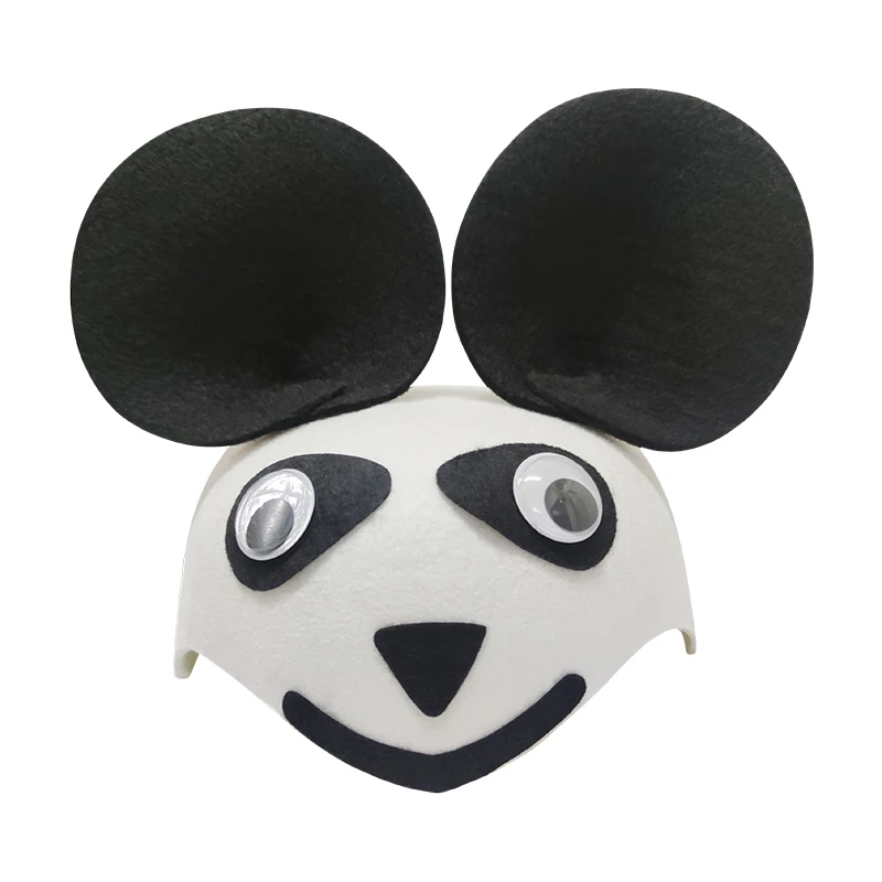 
2021 New Fashion animal cartoon cute funny children panda shape round head cover hat Halloween party props 