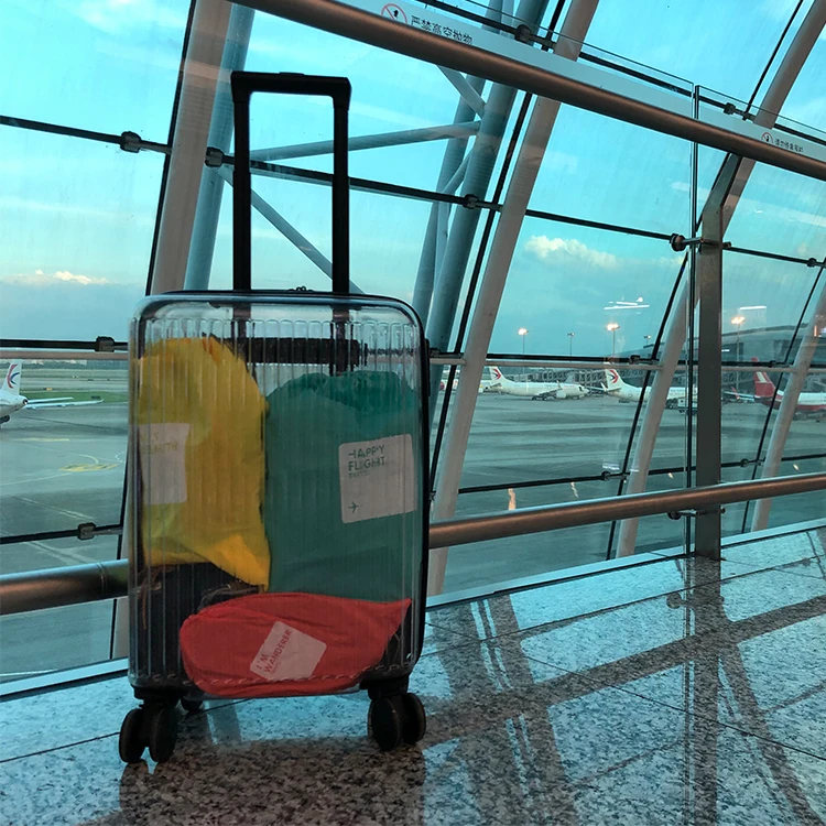 Регулируемые сумки для ручной клади из поликарбоната, чемодан на колесиках