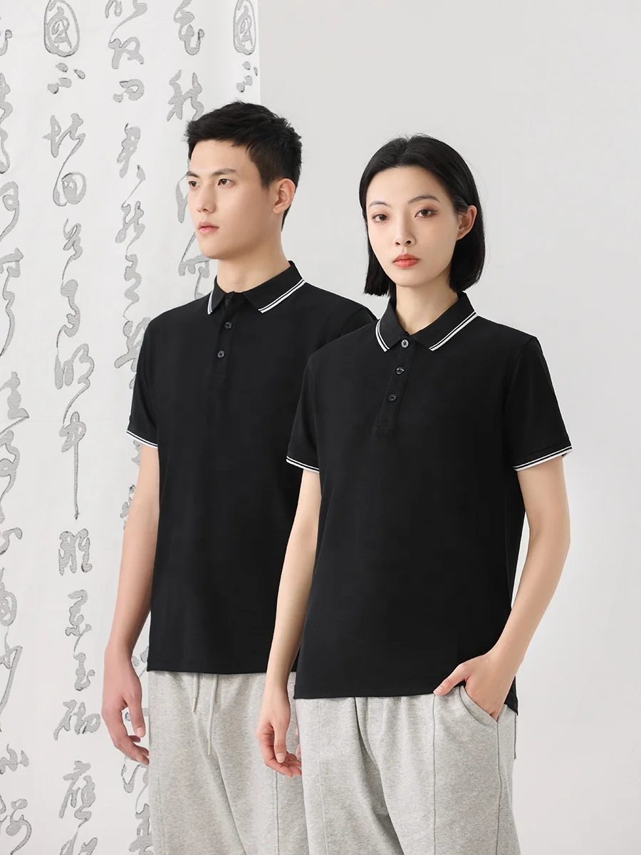 Wholesale Polyester Blank Plain Golf Polo Shirt Uniform Embroidery Custom Logo Lapel Polo Shirt For Men Dropship