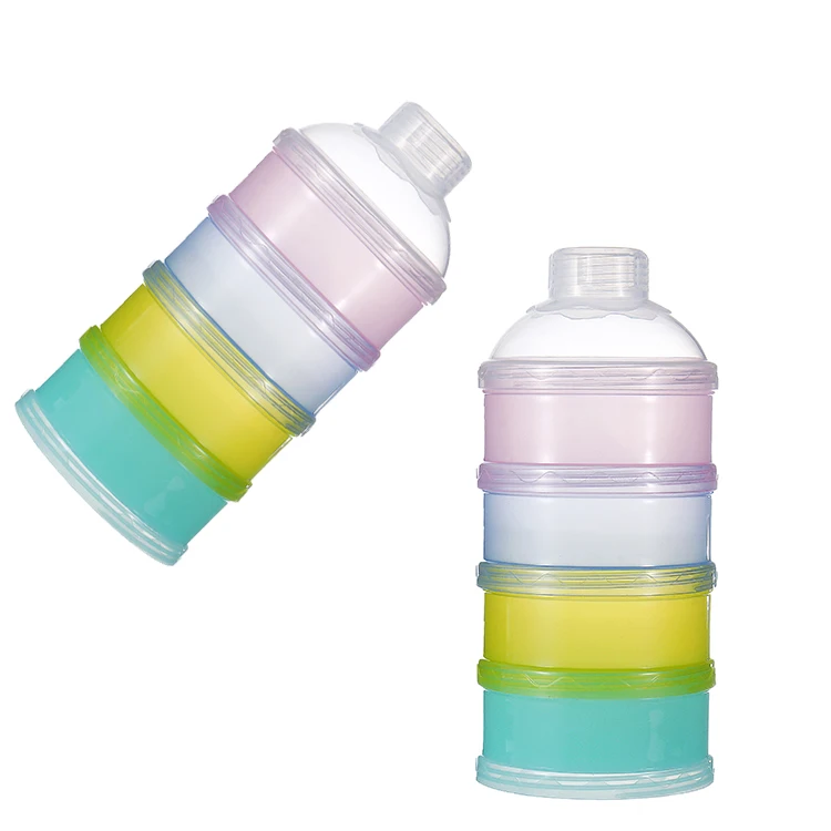 New available bpa free portable four-layer baby feeding milk powder snack box