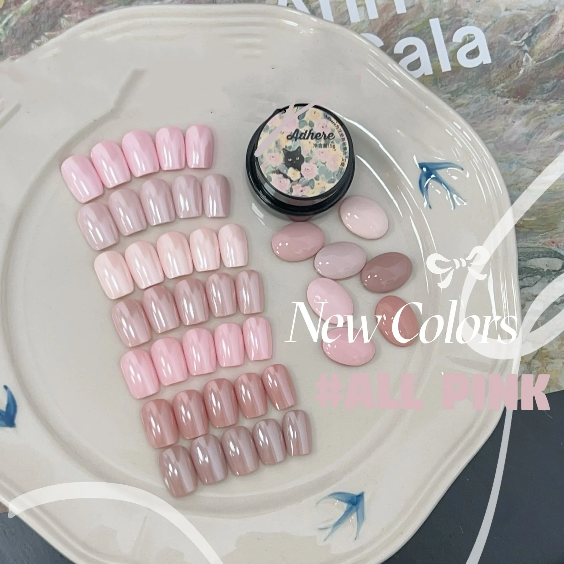 Leather Pink Japanese Canned Glue Rubber Powder French Manicure Pink Skin Tone Round Can Glue Painting Gel Nail Art Polish