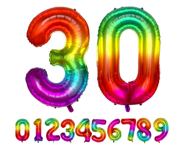 Manufacturer accept customization OEM individual package wedding party decor globos 40inch number 0-9 foil balloons wholesale
