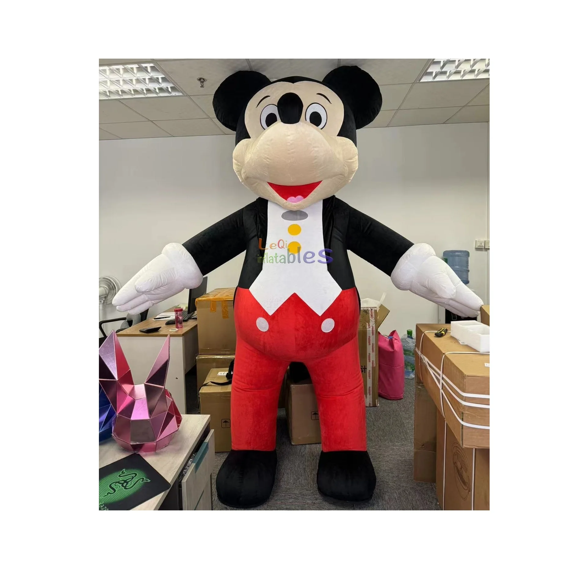 Funny Cartoon Character Custom Adult Size Inflatable Mascot Character Plush Cartoon Inflatable Mouse Mascot Costume For Sale