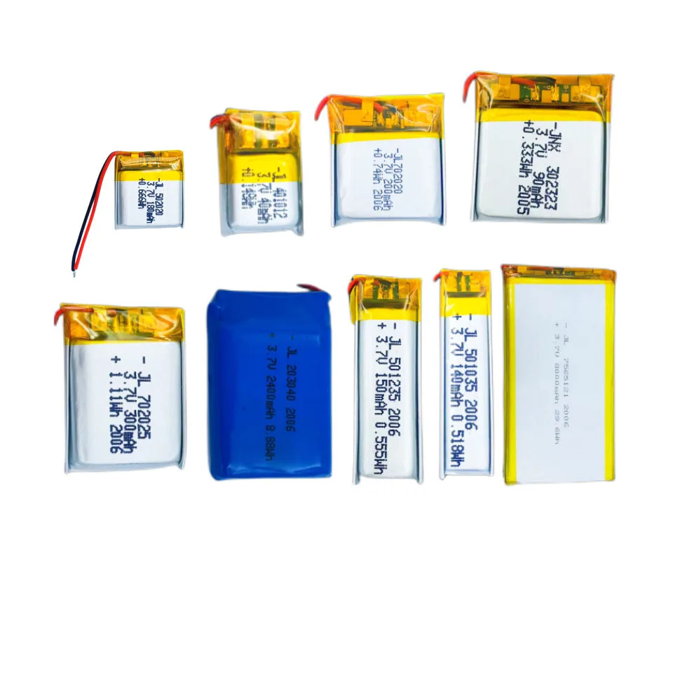 Customized OEM 1800mah 1200mah 850mah 500mah rechargeable 103450 li ion li-ion Lithium polymer 3.7v 2200mah lipo battery