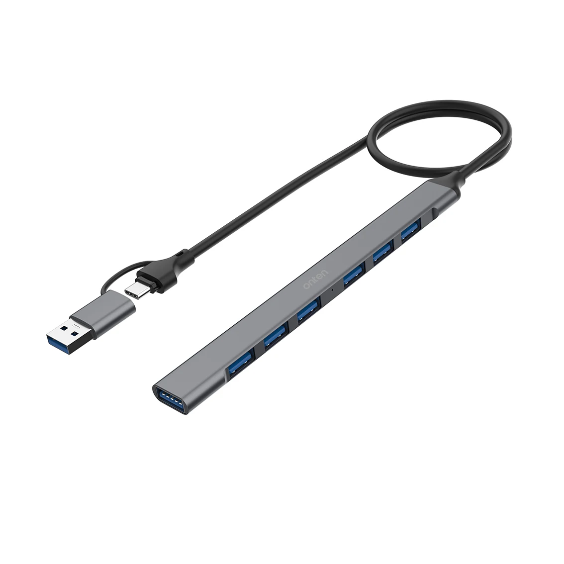 High Speed Universal USB Type-C Hub 7 Ports USB 3.0 Mini Hub Socket Pattern Splitter Cable Adapters for Laptop PC OTN-UCA9702