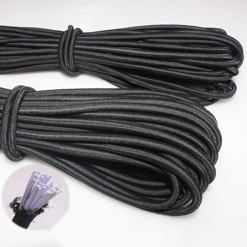 2/3/4/5/6/7/8/9/10MM White/black stock round elastic cord for garment