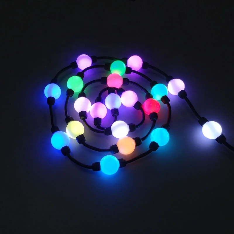 WS2811 6LEDs 3535 DC24V 3D effects 360 degree addressable pixel led ball light string 10pcs/string waterproof IP68