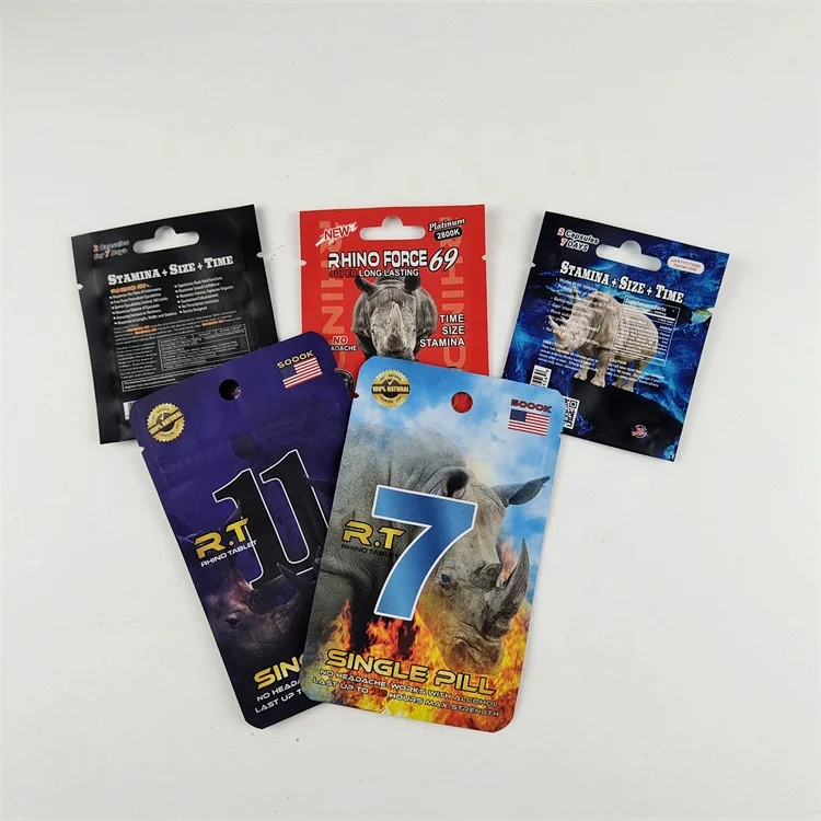 Low Moq Custom Printed Wholesale Pills Packaging Plastic Bag And Paper Display Box For Edible Candy Wrapper Pill Sachet