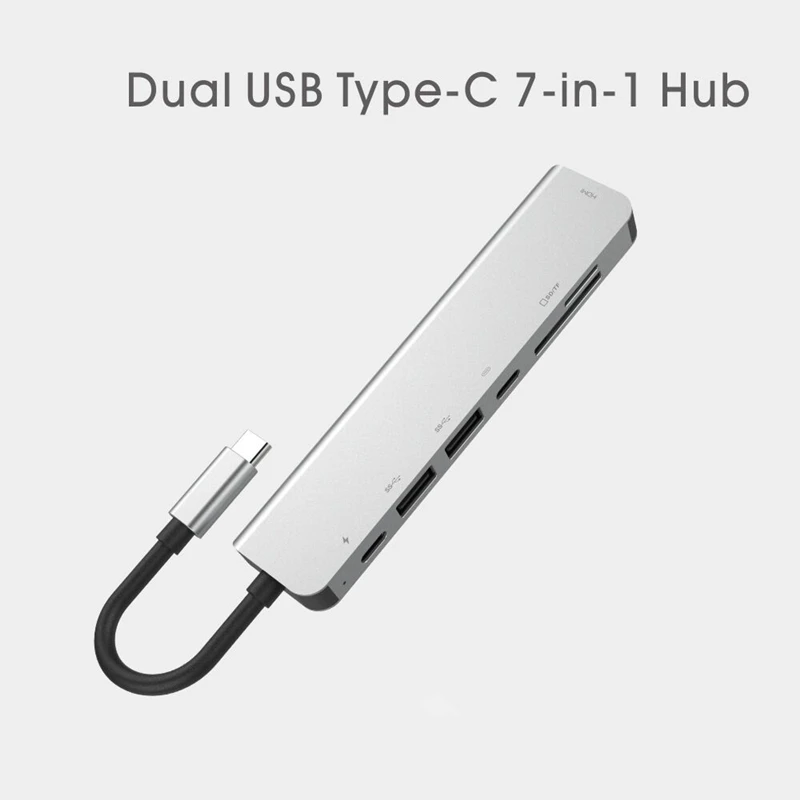 6 in1 USB Type C Hub Adapter 4K Multiport  USB3.0 TF PD SD Card Reader All In One hub For Macbook Pro And Windows Laptop