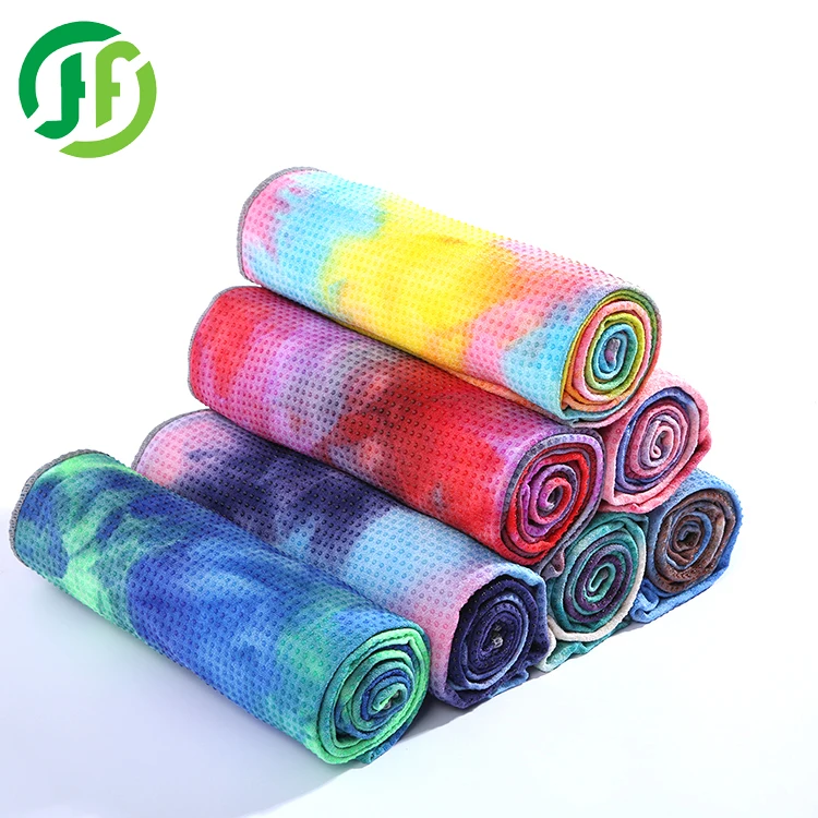 
Custom Logo Anti Not-Slip Tie Dye Organic Microfiber Hot Yoga Towel 