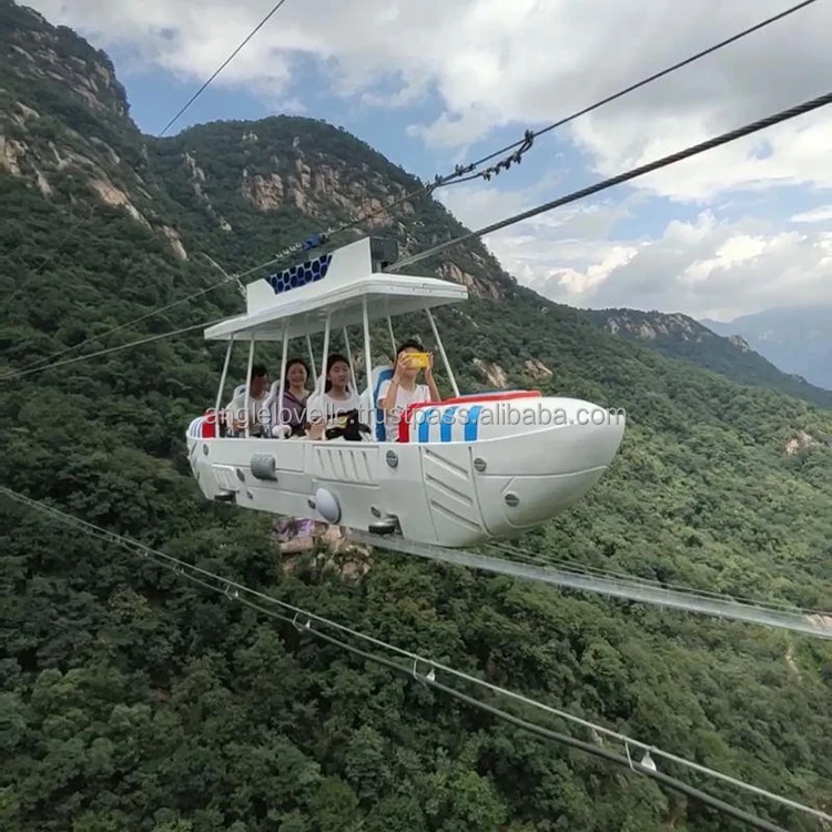 Aerial Ropeway Large Outdoor Adventure Nylon Pulley Cable Car Airship Cableway For Sale