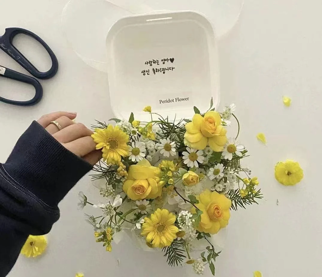 disposable bagasse pulp paper mom flower boxes box packaging for mushroom rose flower box gift forflowers bouquets