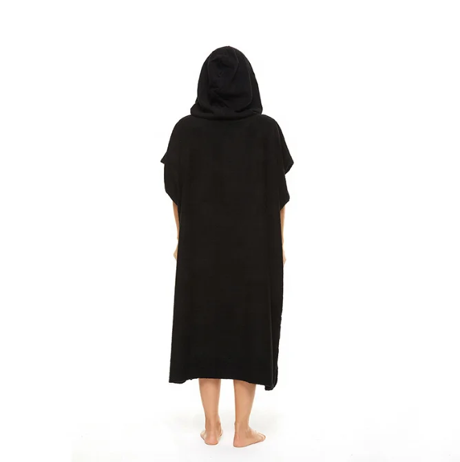 Custom Designs Solid Color Hooded Beach Towel Surf Microfiber Adult Terry Cotton Bath Poncho Terry Cloth Robes