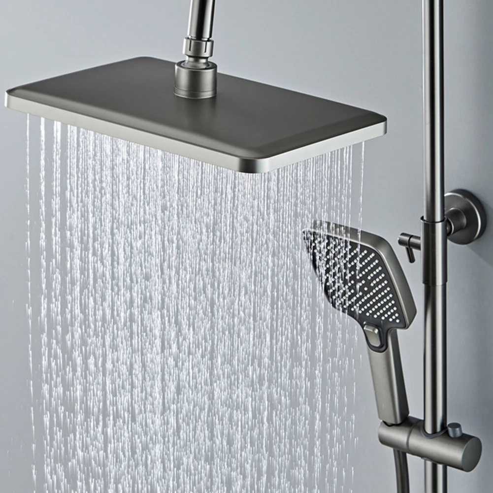 Brass Water Plated Grey Modern Digital Display Piano Shower Head Shower Head New Lamp With Hot And Cold Pressurized Shower