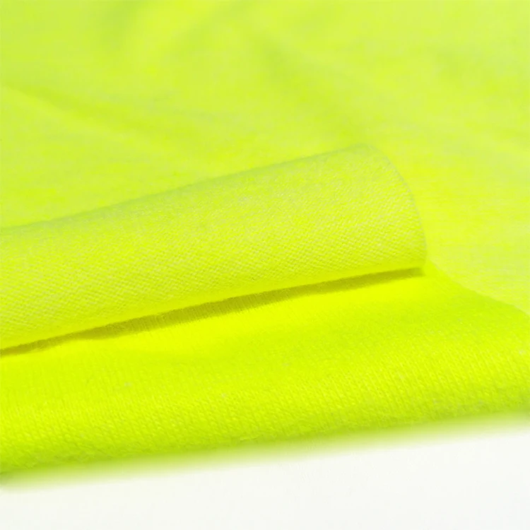 Wholesale EN20471 6.5oz High Visibility Modacrylic Cotton 60/40 Knit Interlock Fluorescent Yellow Fire Retardant Fabric