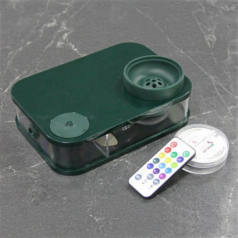 Wholesale custom colored smoke nargile plastic hookah box chicha sheesha portable led shisha set square book hookah for sale