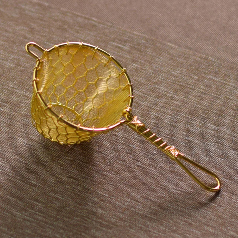 high end handmade japan style pure brass creative Tea Cup Filter Strainer Loose Tea Steeper infuser Kung Fu tea set accessories