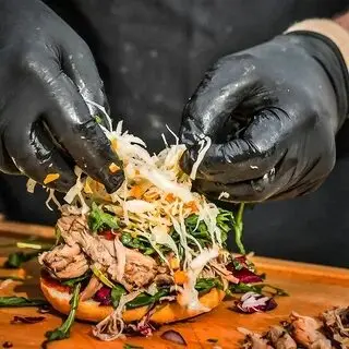 Restaurant cleaning room nitrile protective gloves wholesale food grade gloves nitrile black safety gloves