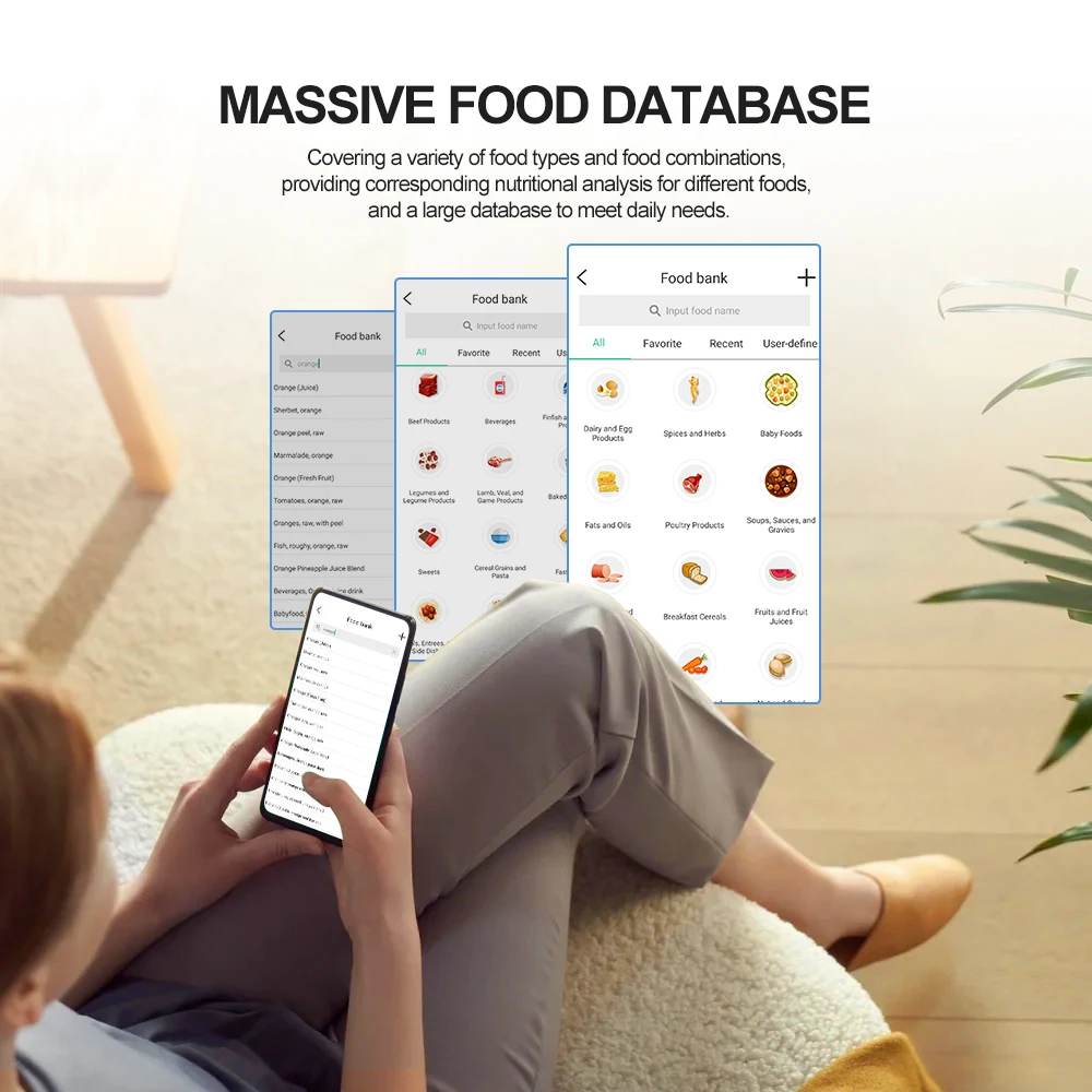 Household Lcd Display Plastic Smart Nutrition Calorie Measuring App Electronic Weight Digital Food Weighing Scale For Kitchen