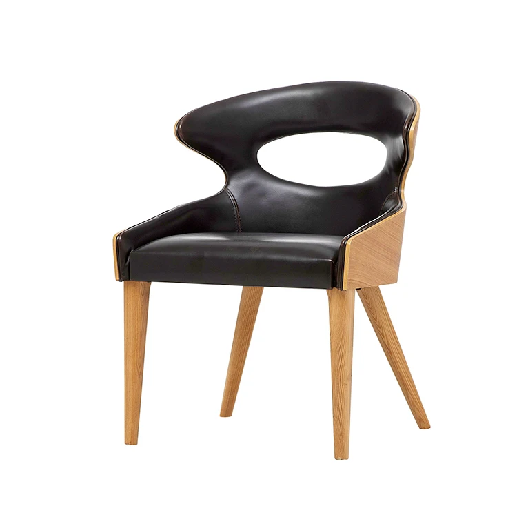 Wholesale Vintage plywood solid wood PU leather chair seat