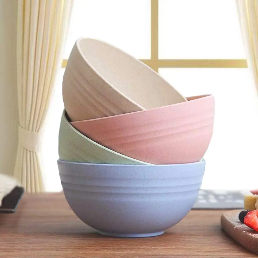 24 Oz Cereal Bowls, Wheat Straw Fiber Lightweight Rice Bowls Microwave Safe