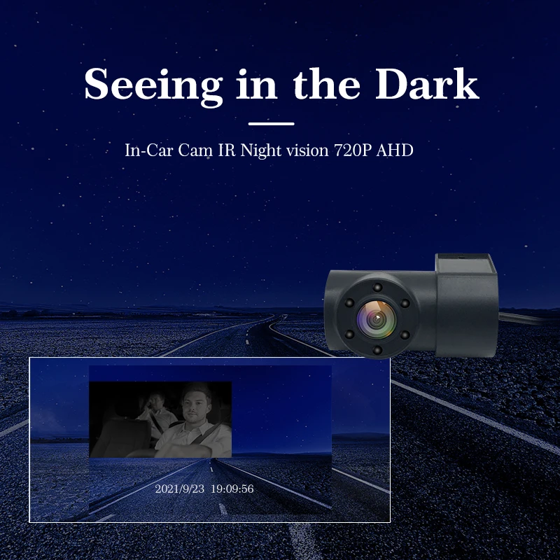 no light night vision IR infrared inside vehicle camera 360 degree AHD1080P/720P/480P 4pin AV connector 2.5mm