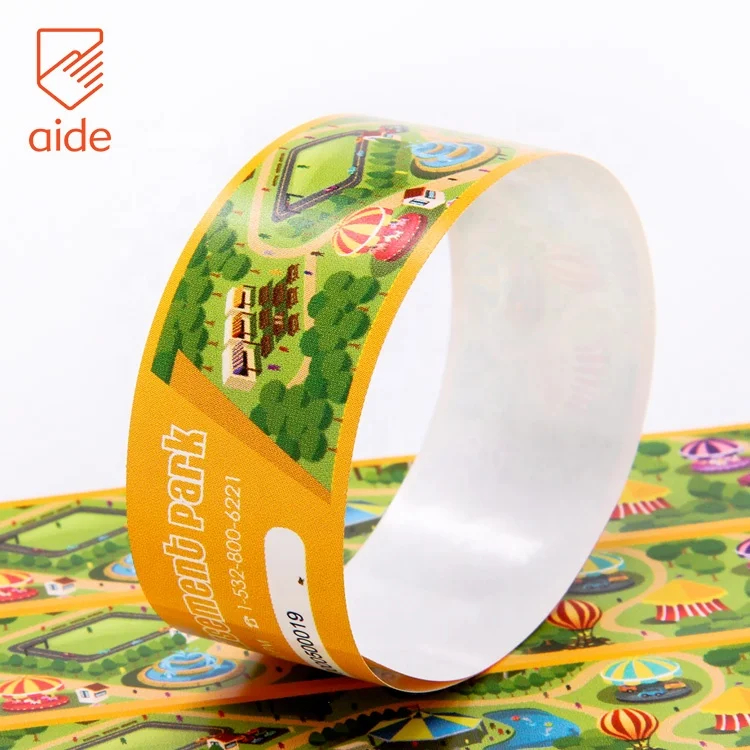 Buy Your Own Brand Logo Cheap Printing Disposable Festival Wristband Paper Colorful