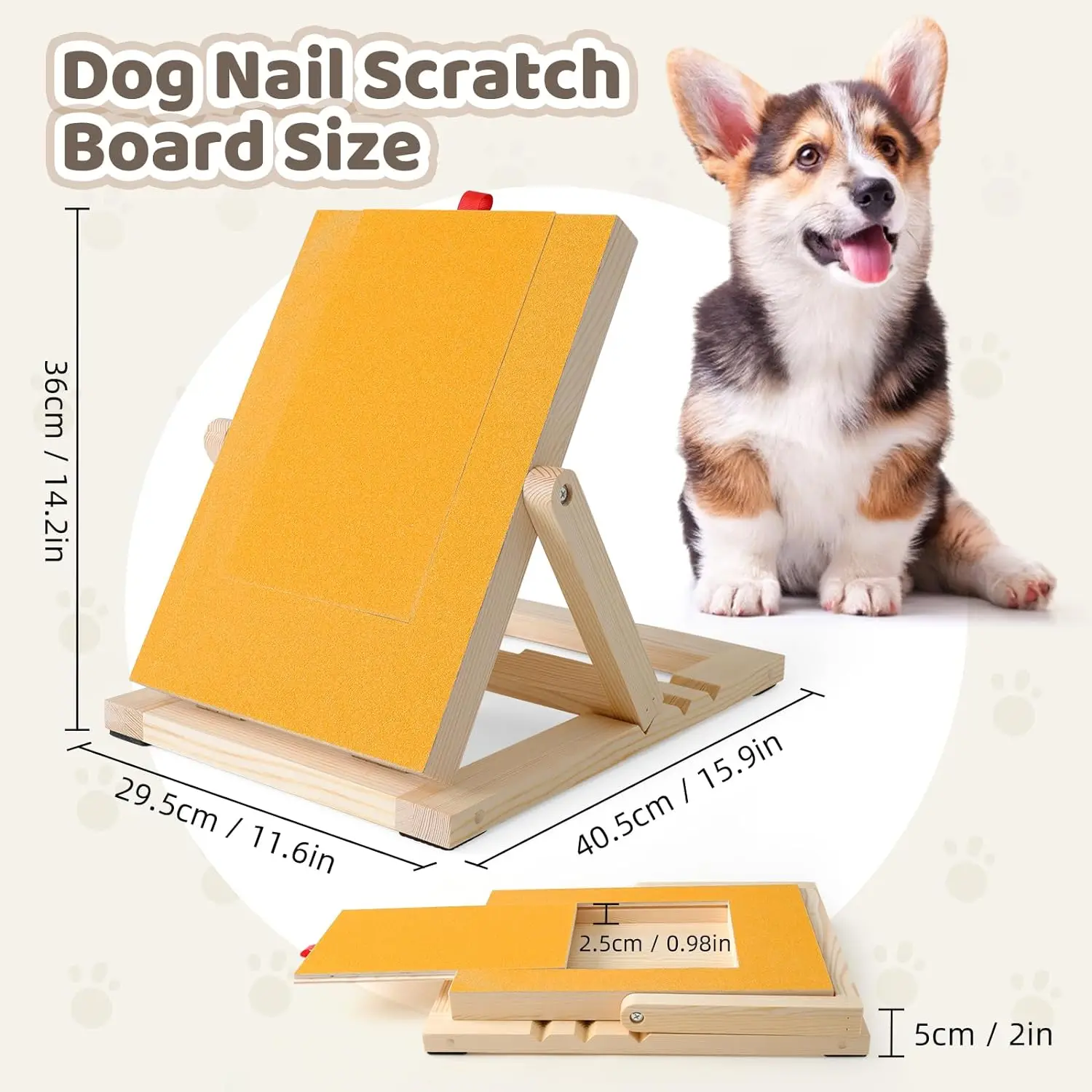 Dog Scratch Board Dog Cat Nail Scratch Board Large Dog Scratching Pad Nail File Board for Pet with 2 Extra Sandpaper