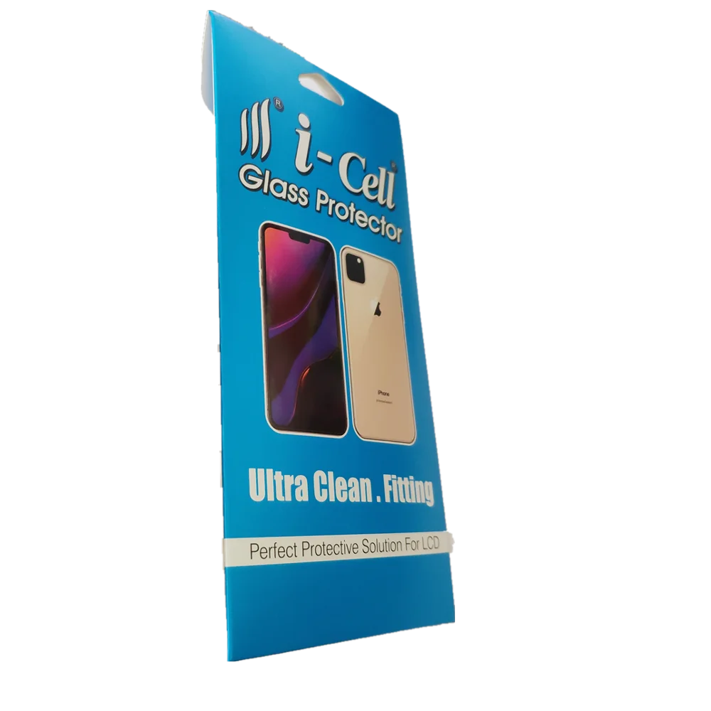 Custom cheap high quality mobile phone cover tempered glass screen protector packaging box
