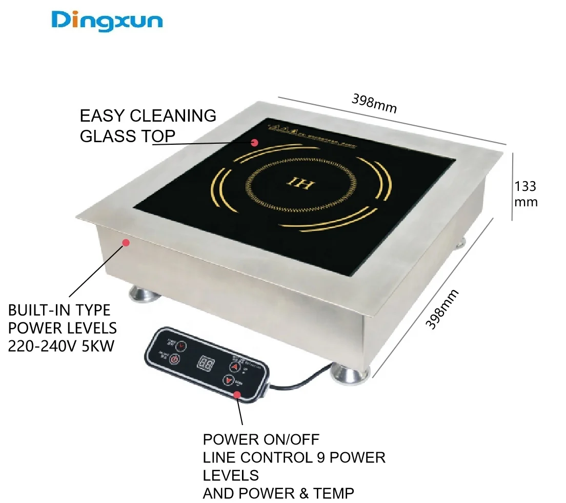 Support Customization 5000W Square Hot Pot Stove Embedded Line Control Electric Cooktop Induction Heating Plate Induction Cooker
