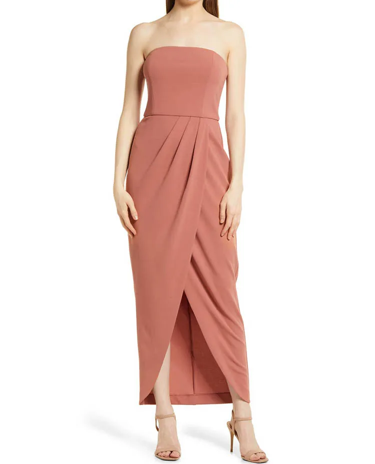 2023 Spring Summer Custom Women Luxury Sexy Sling Pleated Long Formal Evening Dress Fashion Casual  Element Fashion Clothes