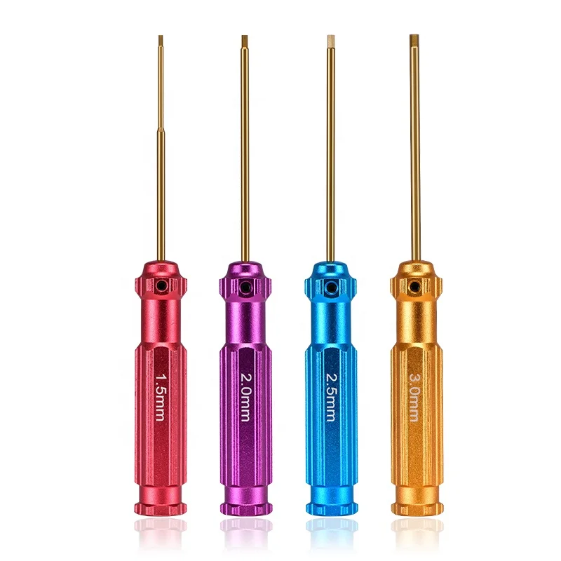 Pretty Rainbow Four-Color RC Hex Screwdriver Set Steel Handle Tools Kit for Hobby Quadcopter